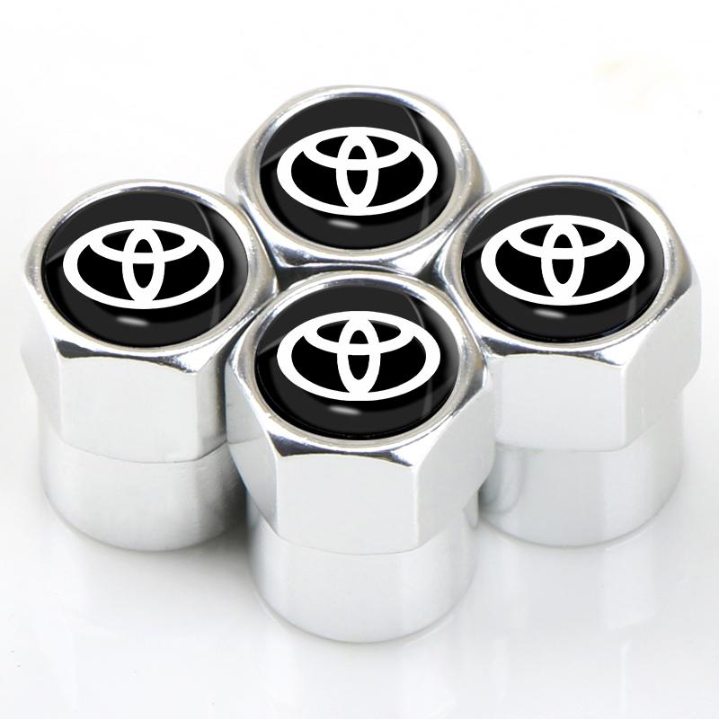 Dla Toyota 2026 Gorące Kołpaki 4 szt. Metalowe Nakrętki Zaworów Opon Kół Samochodowych Pokrywa Trzonka Akcesoria Samochodowe Dla Toyota Corolla Yaris Rav4 Avens