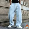 Men's Oversized Straight Leg Lined Sweatpants with Drapey Fit for Athletic Casual Wear
