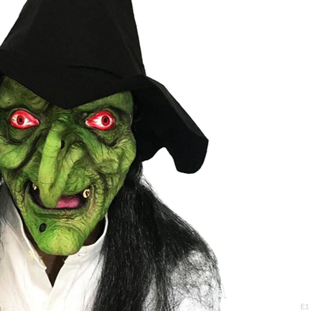 Halloweenská latexová maska ​​čarodějnice Prop Cosplay kostým výška 70 cm pro jevištní představení Lehká Soft