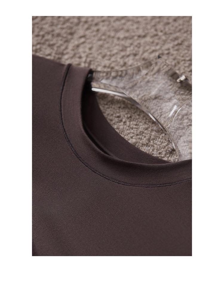 Tangge Women's Long-Sleeve Seamless Mulberry Silk Top - Soft, Elastic, Light, and Warm Round Neck Shirt