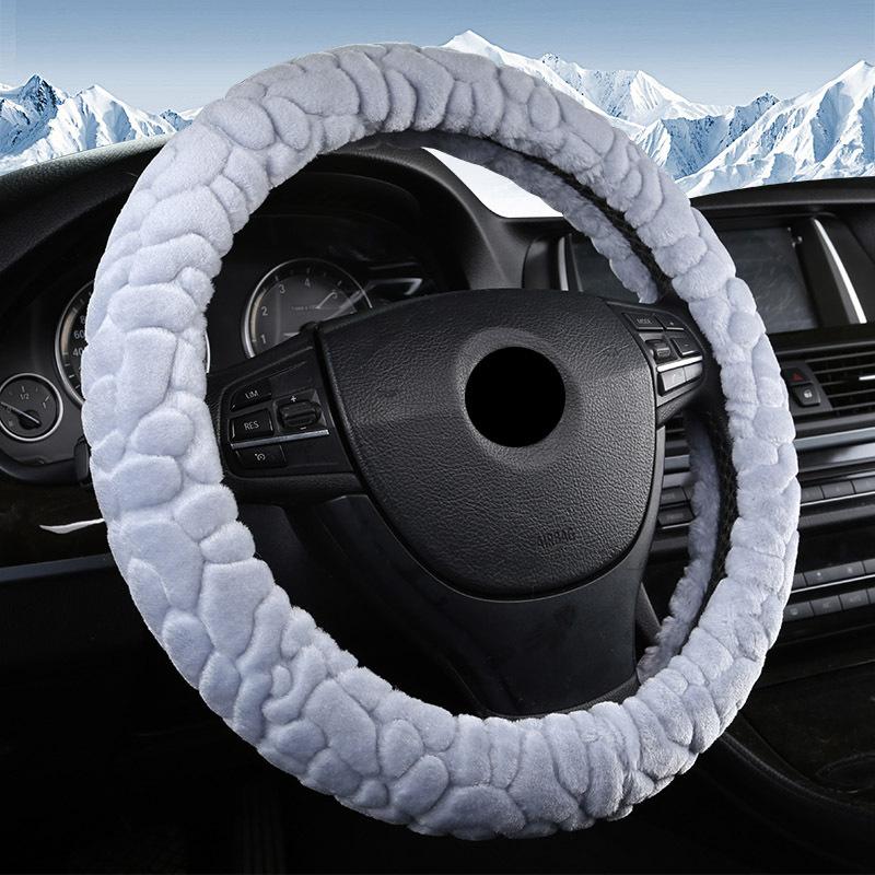 DERMAY Plush Steering Wheel Cover Short Fur Non-slip Design M Size for Vw Passat Bmw Kia Chevrolet Etc. 95%Cars Winter 2017 New