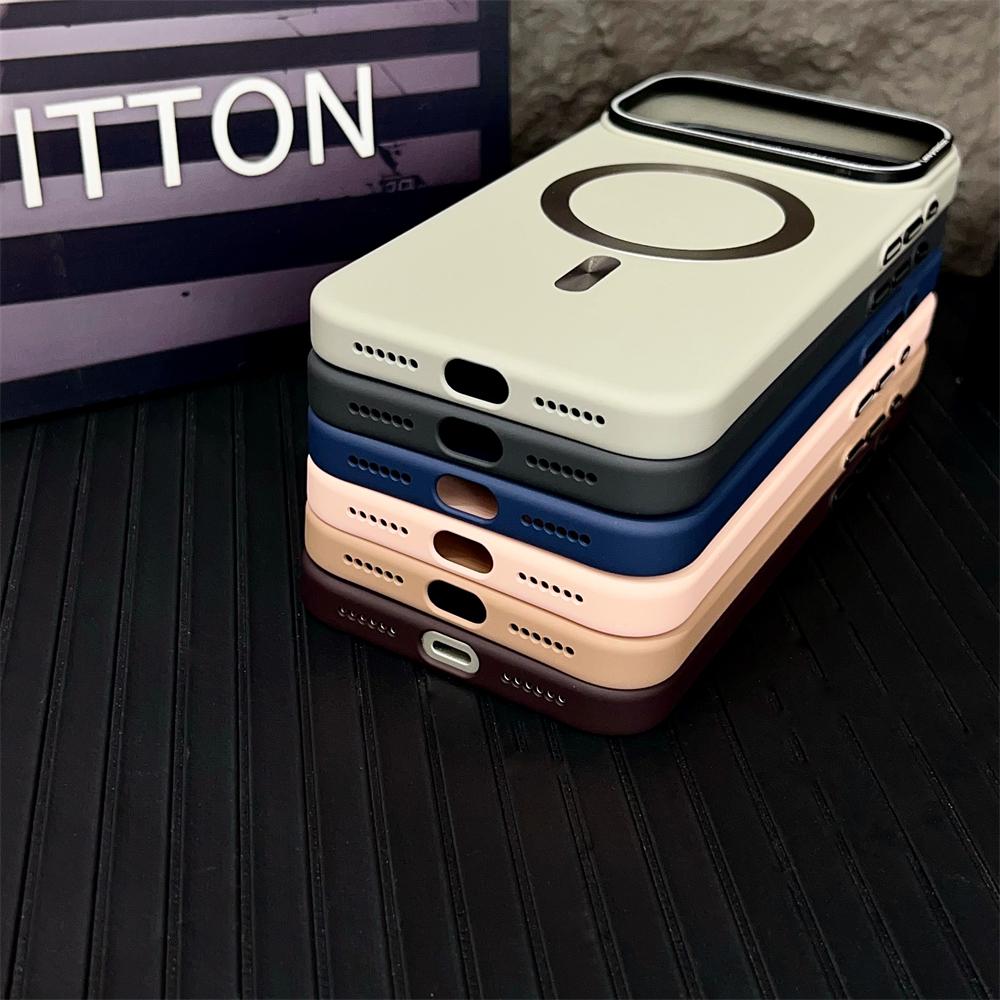 Solid Color Matte Magnetic Wireless Charging Case For Magsafe For iPhone 17 Air 16 Pro Max Plus Ultra Thin Hard PC Cover