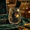 Creative Holiday Gift Fantasy Witch Glass Tea Cup, Gothic Crystal Ball Pattern Tumbler for Halloween Party Glassware Wine Juice, 320ml Vintage