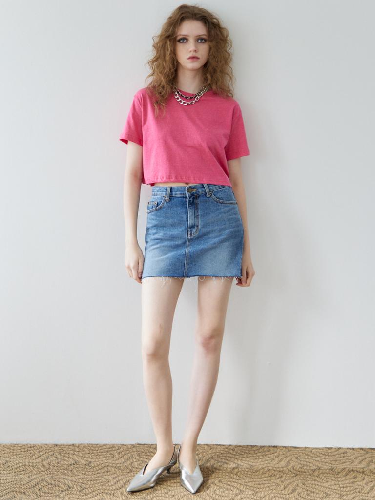 UNKNOWN PLANET Triangle Denim Skirt Blue