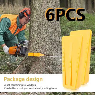 6Pcs Felling Wedges Plastic Chainsaw Accessories Wedges Wear Resistant Tree Safety Cutting Wedge Logging Supplies For Trees Wood