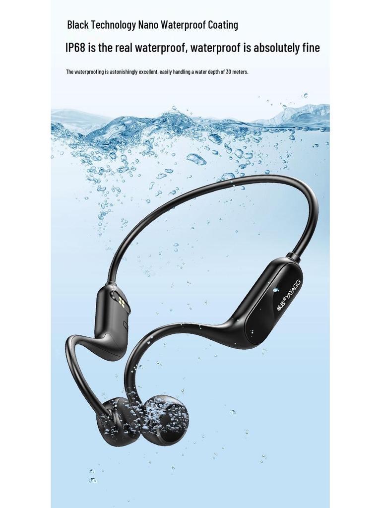 Y12 Waterproof Bone Conduction Bluetooth Earphones for Sports and Swimming – High Quality Sound, Ear-Hook Design