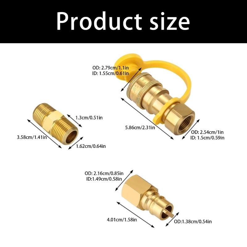 Metal Gas Quick Connecting Fittings Secure Sealing Technology Prevents Leaks Suitable for Outdoor Cooking and Home Use