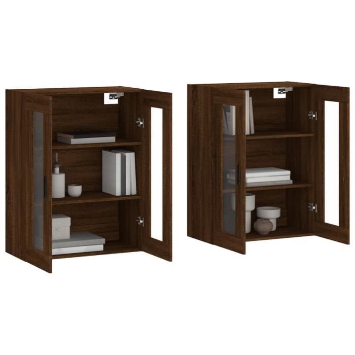VidaXL Armoires murales 2 pcs chêne marron bois d'ingénierie 3197960