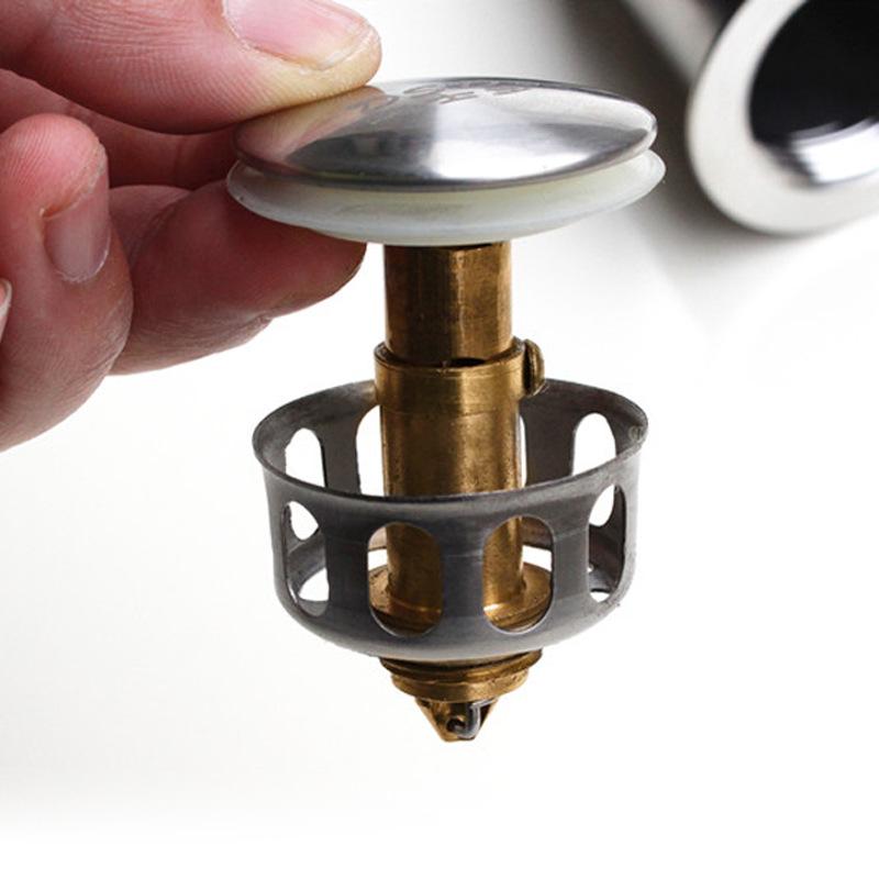 Basin Drains Universal Metal Filter Valve Pop-Up Drainer Waste Stopper Bathtub Strainer Plug Hair Catchers Bathroom Accessories