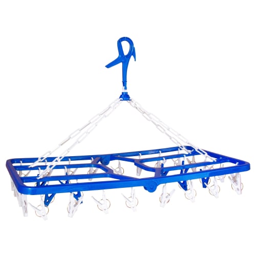 Nishida Square Hanger, P-Ring 3 with 32 Pinch Clips, Blue, 217925