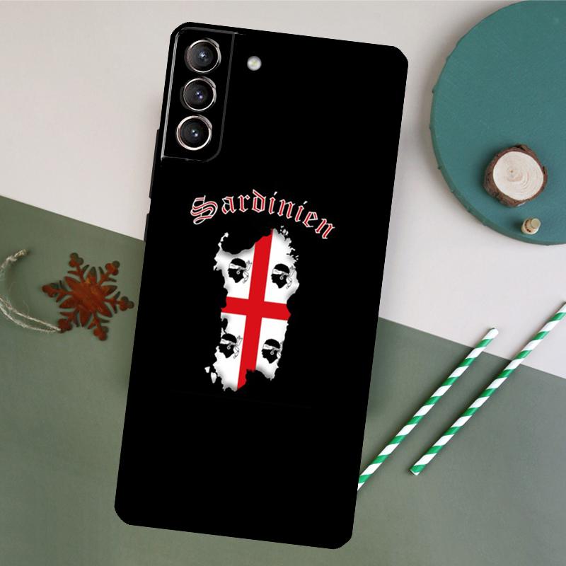 Flagge von Sardinien Handyhülle Für Samsung Galaxy S25 S26 Ultra S20 S21 S22 S23 S24 Plus S10 S25 FE Rückseite