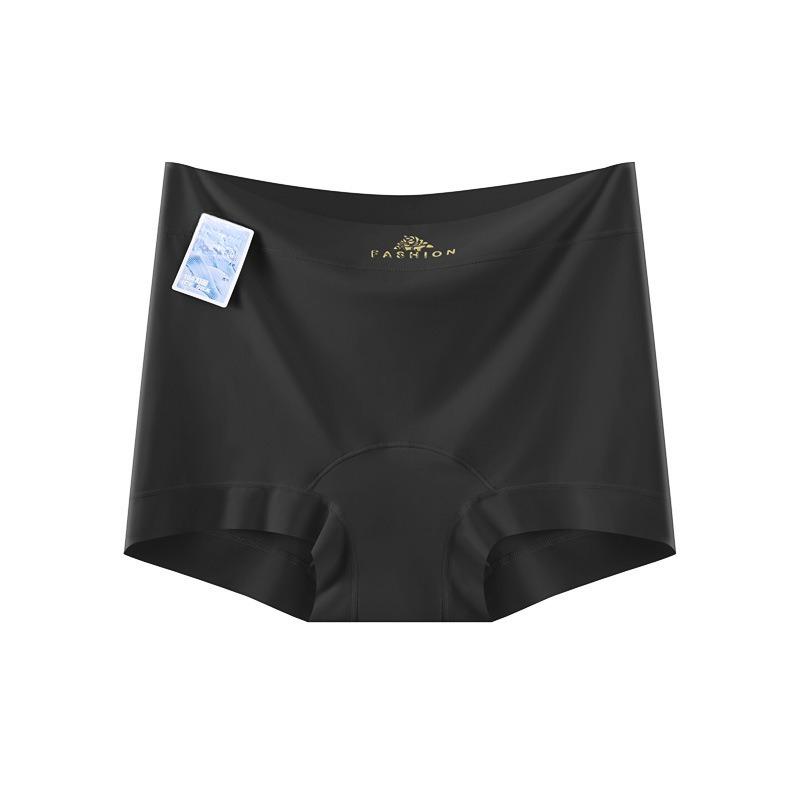 Women's Summer Extended Antibacterial Bottom Ice Silk No Trace High Waist Comfortable Flat Angle Briefs