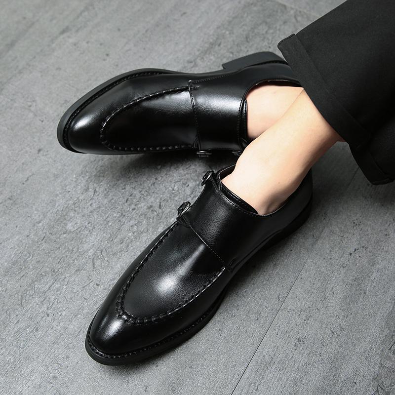 Men Street Style Monks Loafers Shoes Wedding Party Shoes Formal Business Dress Prom Leather Shoes Large Size