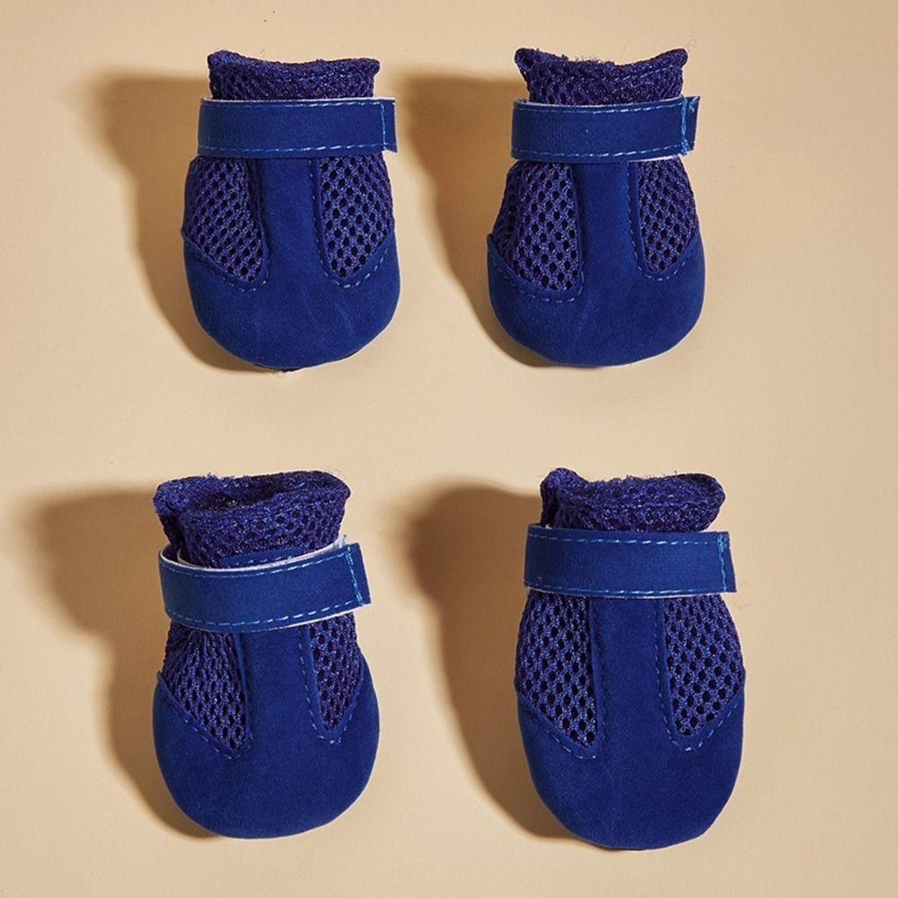 4pcs/set Comfortable Pet Rain Boots Breathable Anti-slip Dog Care Footmuffs Protective Easy To Clean Dog Short Boots
