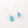 Genuine Blue Cat's Eye Gemstone 925 Solid Silver Jewelry Handmade Earrings 1.40" EE-9-42