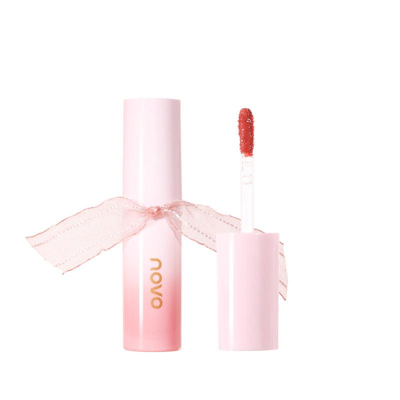 NOVO6125 Water Light Bright Ribbon Lip Glaze: High-Shine, Ice-Transparent, Glass-Like Melting Lips.