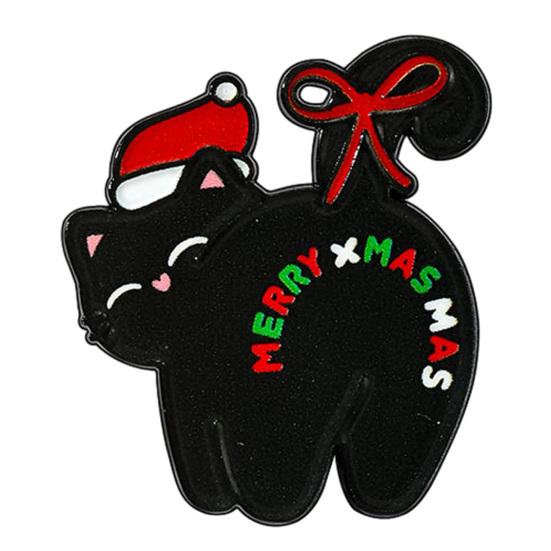 Bag Decorative Pins Christmas Cartoon Cat Enamel Brooch, Kitten Badge Pin for Backpack Accessories Men Women, Sweater Cardigan Coat Dress Jewelry