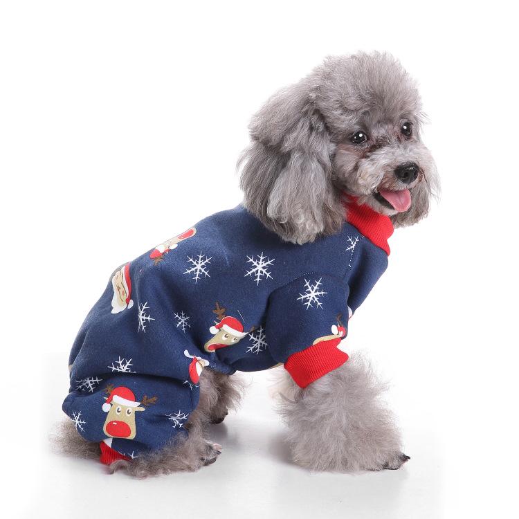 Striped holiday thickened pet supplies kitten puppy outing dog walking dress up winter heattech dog clothes