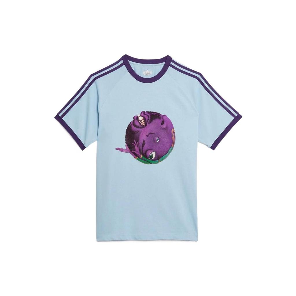 Adidas Originals Kerwin Frost Collaboration Cartoon Print Sports Short Sleeve T-Shirt Men Tops Powder-Blue HB7424