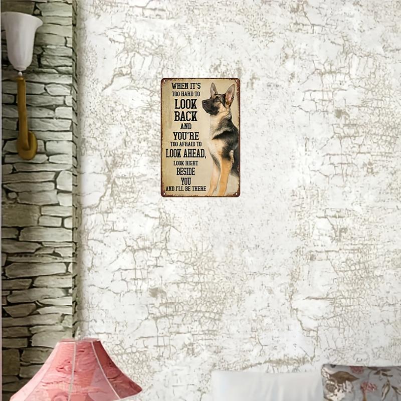 Vintage German Shepherd Metal Tin Sign - Dog Lover Wall Art Decor, Inspirational Quote Gift for Home Bar Cafe