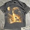 Boston Terrier Howling To The Moon T-Shirt, Vintage Graphic Dog Lover Shirt, Gift Boston Terrier, 90s Full Moon Dog Shirt, Silly Terrier Tee