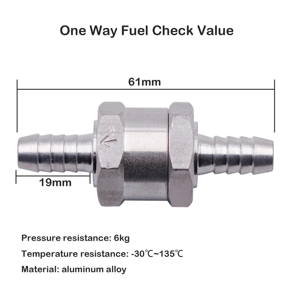 Fuel Non Return Check Valve 6/8/10/12mm Aluminium Alloy Petrol Diesel Water Fuel Line One Way for Peugeot Renault