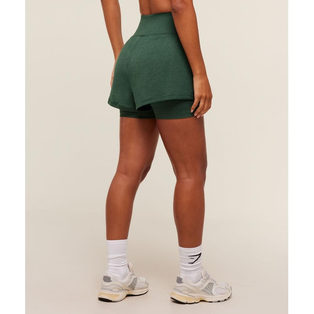 Gymshark Vital 2 In 1 Shorts Obsidian Green Marl B4b9c Ebdk