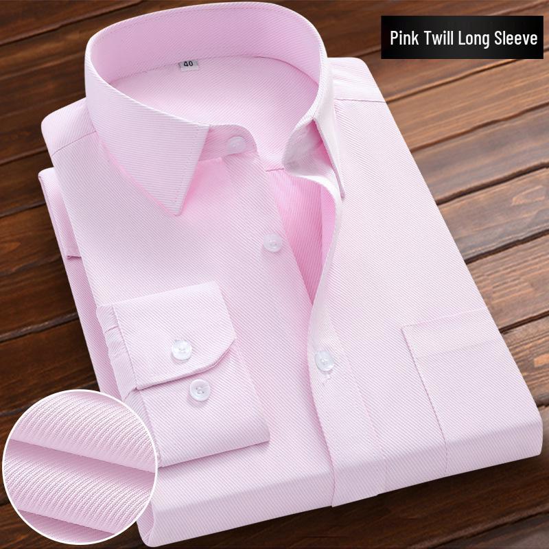 Men's Long Sleeve White Shirt - Professional Business Attire for Spring, Summer, and Autumn