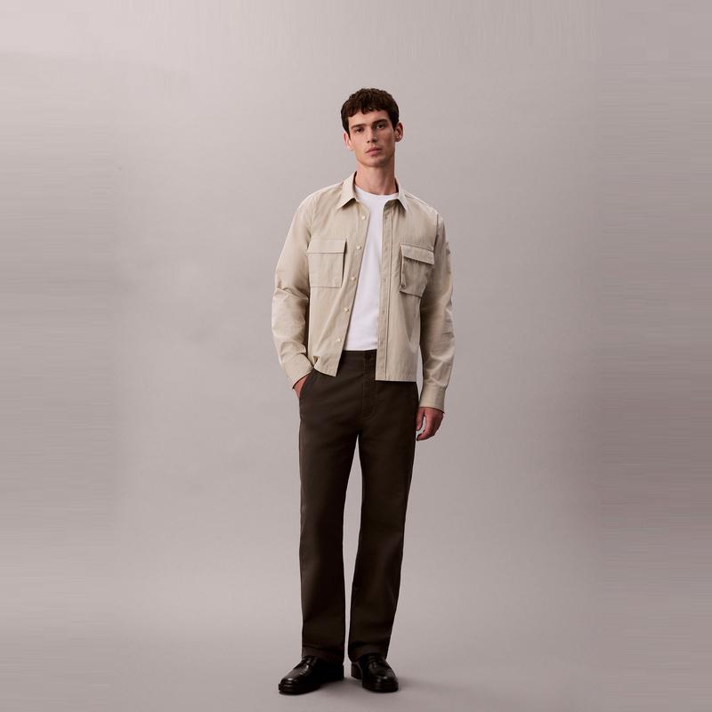 Calvin Klein Outdoor Mountain Style Embroidered Pocket Long Sleeve Shirt Men shirts 4LD122G