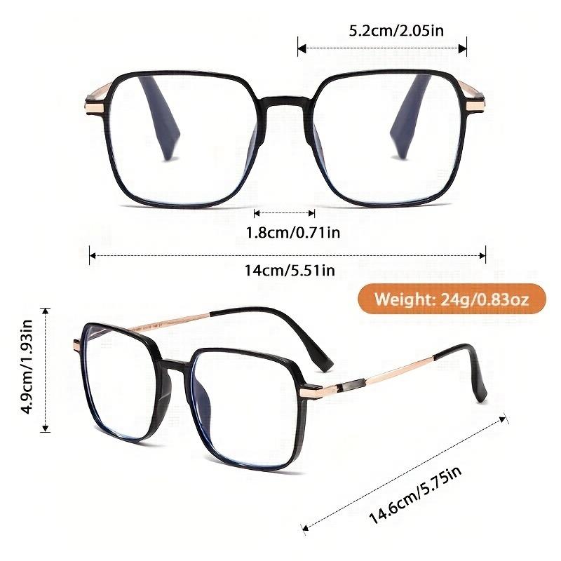 3pcs of oversized reading glasses set suitable for men and women featuring a large blue light blocking design