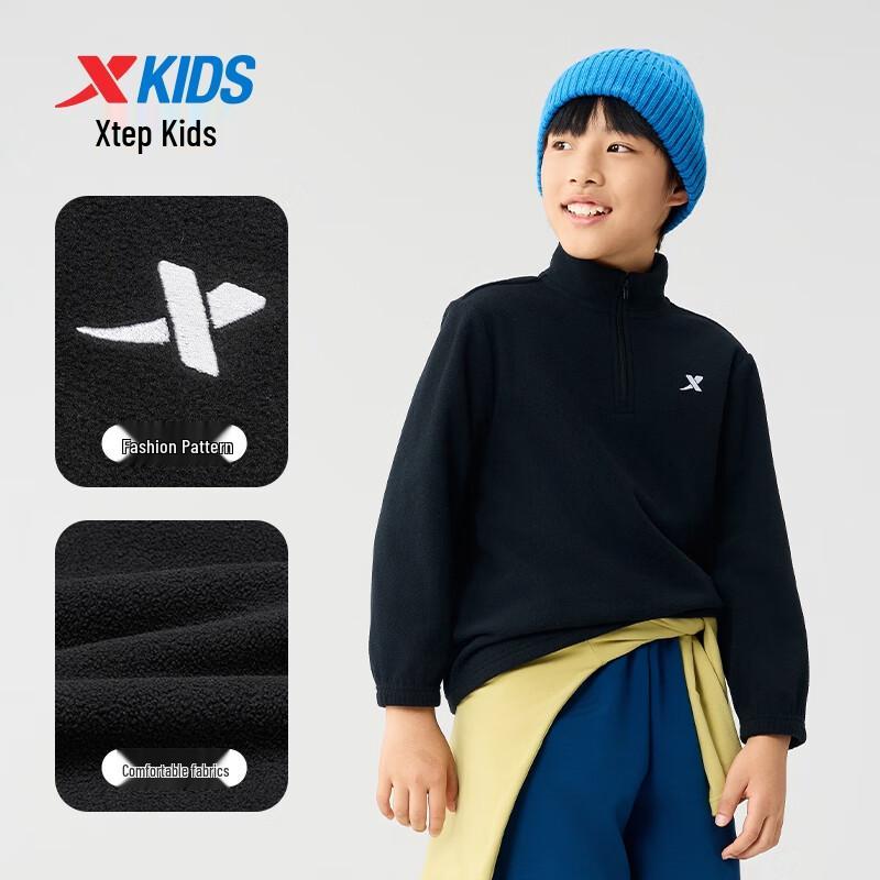 Xtep Kids Little Puff Fleece Knit Pullover Sweatshirt
