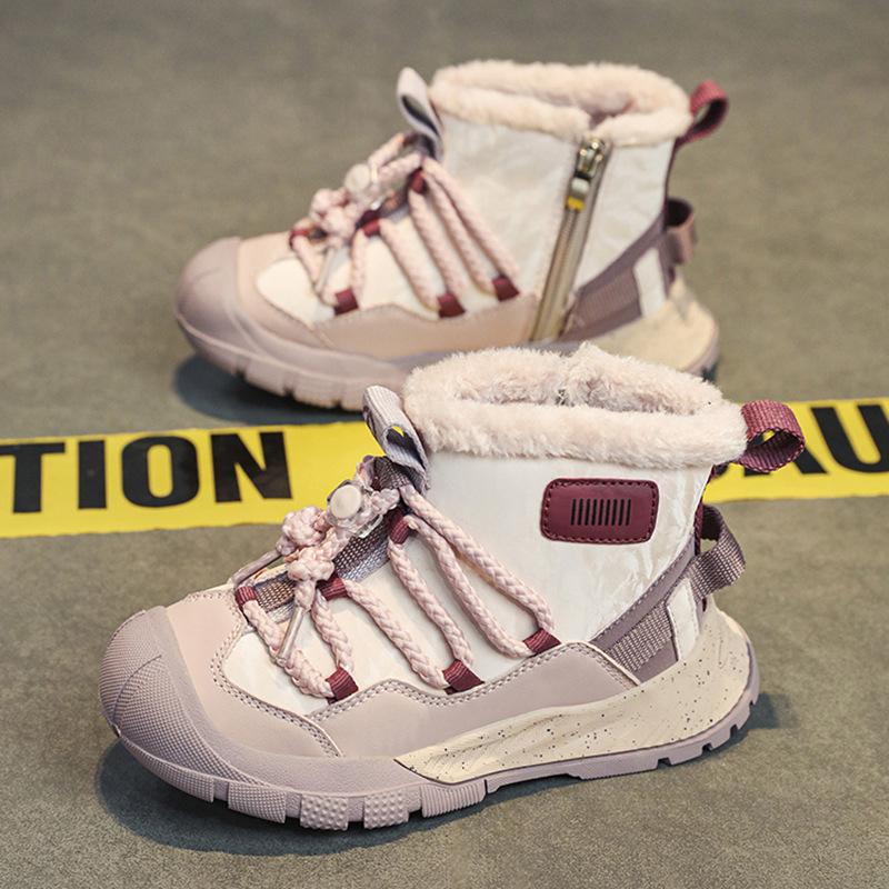 

Северные зимние сапоги для мальчиков и девочек, бархатные большие хлопковые туфли для сохранения тепла зимой, новые зимние сапоги для одноклассников, детские сапоги для малышей 38