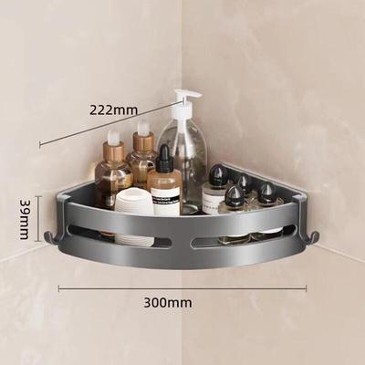 Sijimuge No-Drill Gunmetal Double-Layer Bathroom Shelf
