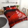 Red Deer Snow Pine Tree Pattern 3D Printed Duvet Cover Set Cartoon Christmas Theme Quilt Cover Set Soft Comfortable Bedding Set