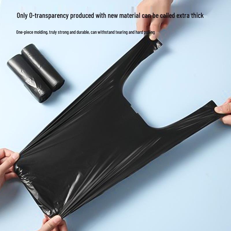 Durable Thickened Black Kitchen Garbage Bags - Portable and Disposable.