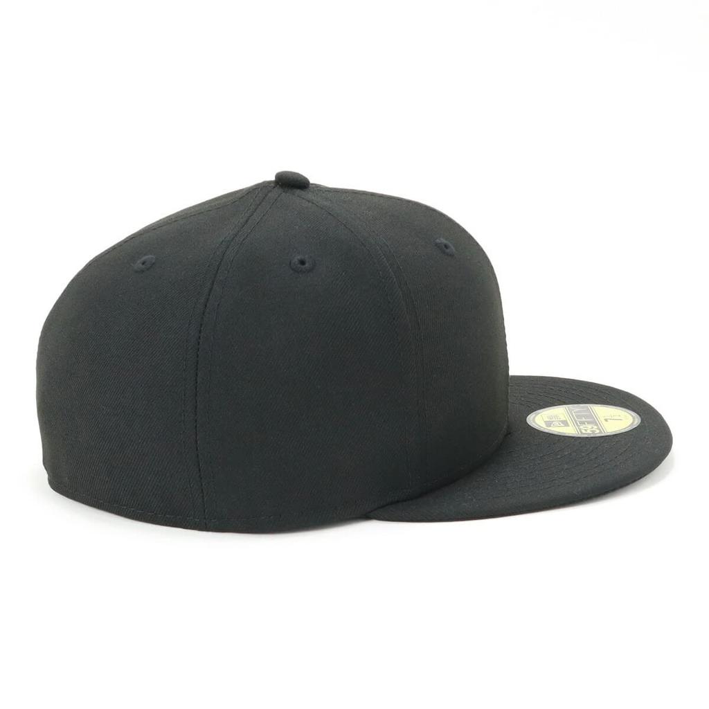 New Era Cap 59FIFTY Plain Basic BlackBlack 7 18 5950 BASIC BLK BLK 25J