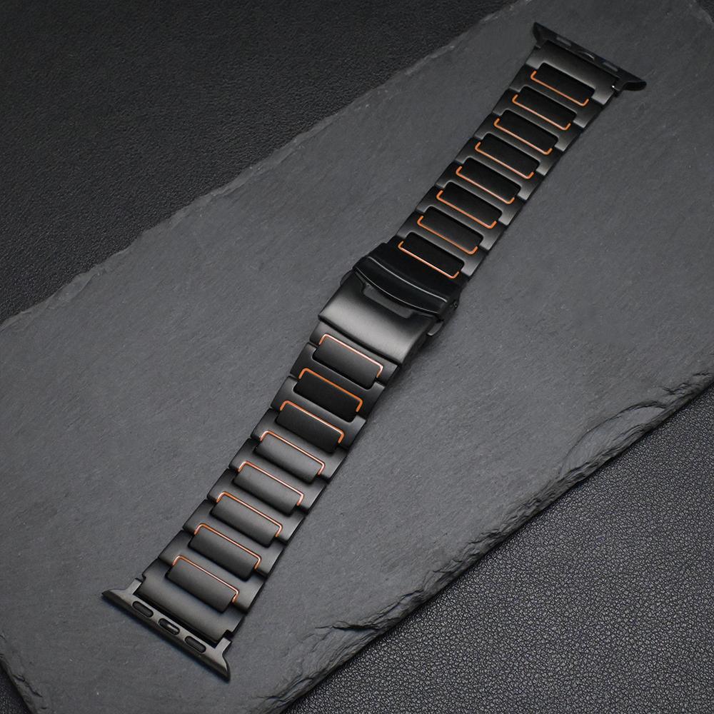 

Розкішний титановий браслет для Apple Watch Ultra 2 Ремінець 49мм 45мм 44мм 46мм Для бізнес-чоловіків Ремінець для IWatch Серії 10 9 8 7 6 5 4 Se For iwatch 45mm чорний