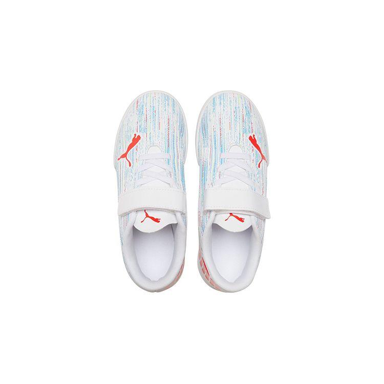 Puma Round Toe Velcro Low Top Kids Soccer Shoes Kids Soccer Shoes Blue White 106369-03