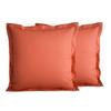 Taie d'oreiller percale de coton peigné "Julian" toutes dimensions Coton Pur - Julian Terracotta - 65 x 65 cm volant plat piqué