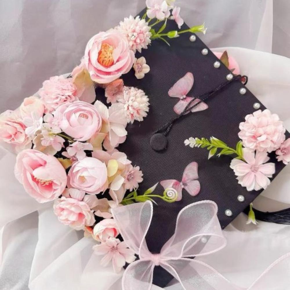 Doctor DIY Flowers Graduation Cap Master Trencher Cap Material Package Graduation Season