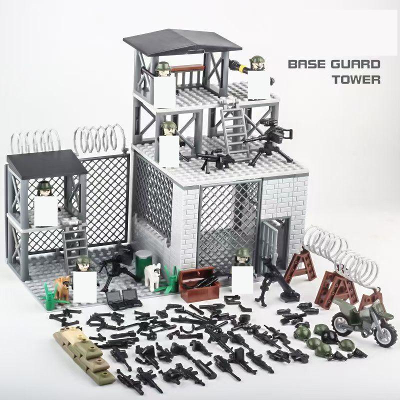 High-Quality Children'S High-Quality Building High-Quality Block Play sets Army style High-Quality Base High-Quality Prison Building design