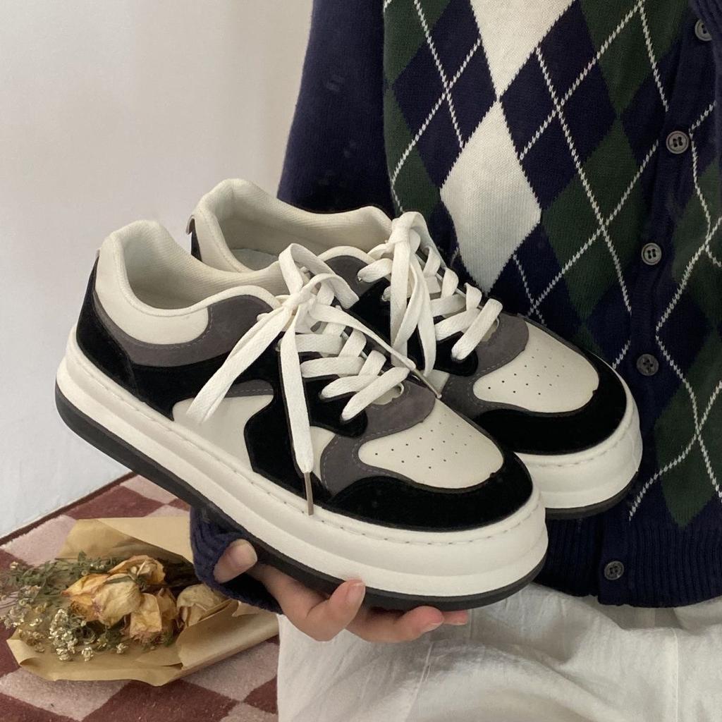 Xiaoxiangfeng Thick-soled Little White Canvas Board Shoes Spring and Autumn Ins Tide 22 Years Summer New Casual Sports Shoes