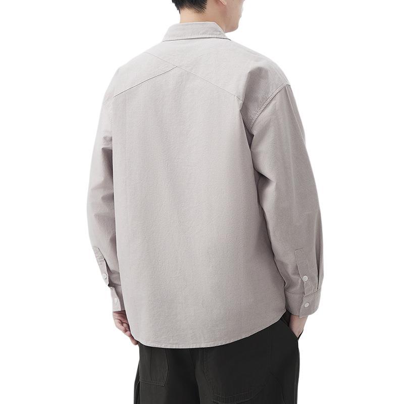 New Japanese Retro Spring Long-sleeved Shirt Men's Oxford Cotton Shirt Shirt American Style