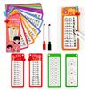 Digital Learning Flash Cards, Addition, Subtraction, Multiplication, Division, Fraction, Math Formula Memory, 15 Cards, Two Erasable Pen Learning Toys