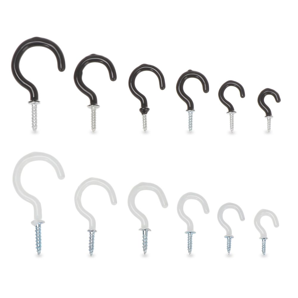 Coated Ceiling Hanger Hardware Tool Dipping Cup Hooks Kitchen Loop Peg Mug Shouldered Screws