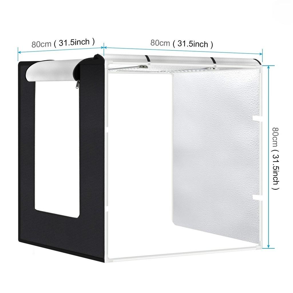80*80*80cm 80W Studio Product Shooting Dimmable Softbox Large Folding LED Light Tent Desktop Photo Studio Light Box