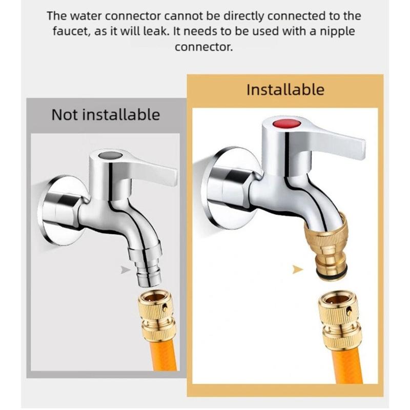 652F 1/2Inch Thread Tap Quick Connecter Aluminum Alloys Quick Faucet Adapter Leakproof Water Pipe Fittings Enduring