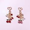 Crystal Diamond Cherry Keychain: Elegant Fashion Pendant for Women's Bags & Car Decor