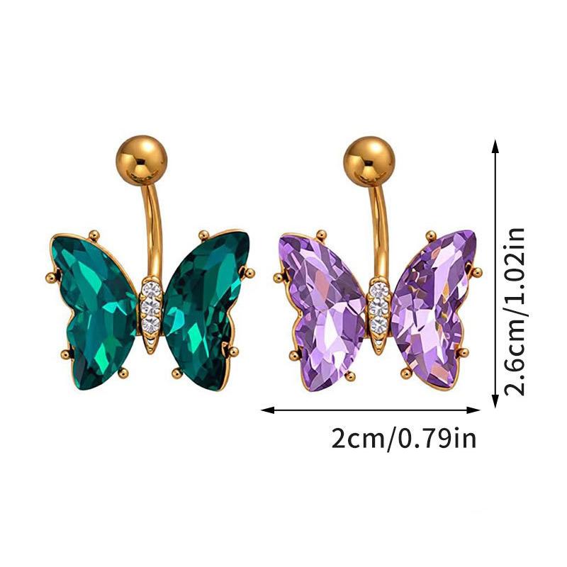 Stainless Steel Butterfly Belly Button Ring Navel Piercing Ring For Women Girls Sexy Belly Piercing Ring Body Jewelry