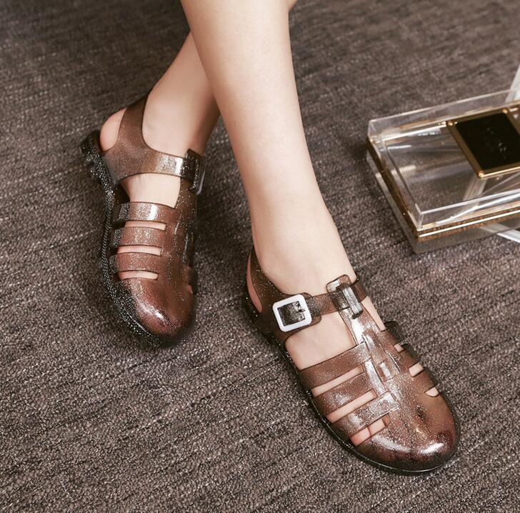 Buy Womens Retro Buckle Flat Heel Casual Summer Beach Sandals